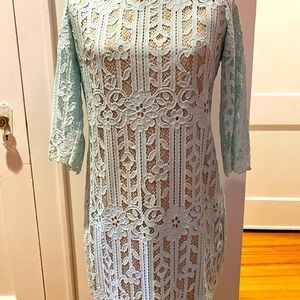Eliza J seafoam green lace dress 6P